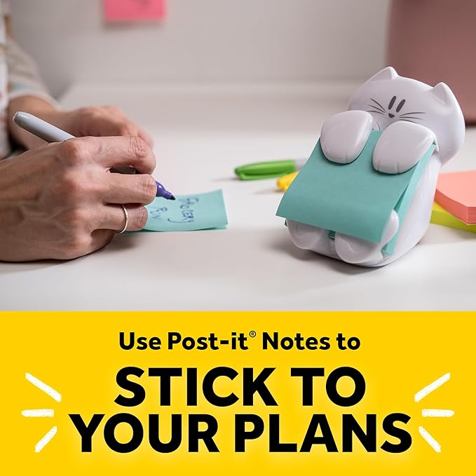 Post-it Pop-up Note Dispenser Cat Design 3x3 in 1 Dispenser/Pack (CAT-330 White)