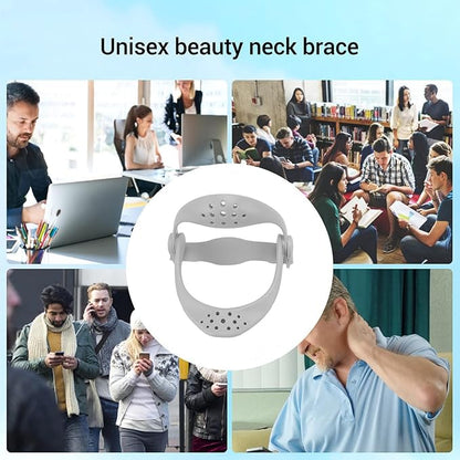 360°Adjustable Neck Brace - Cervical Collar with Neck Stretcher | Neck Orthotics for Forward Head Posture Correction and Cervical Spine Support and Alleviating Pressure (Grey Color)