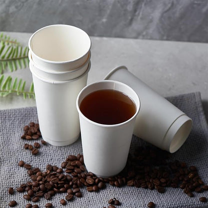 CIAO! 16 oz Insulated Double Wall White Paper Hot Cup, 90mm Diameter, 400 Count