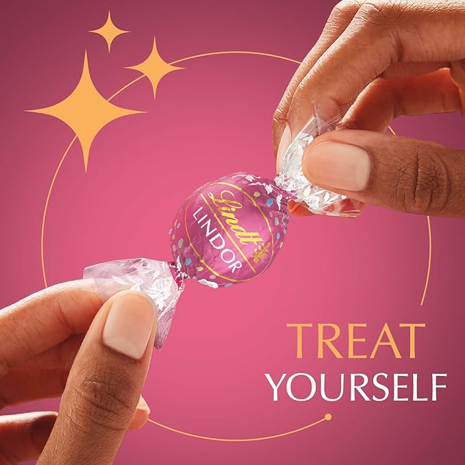 Lindt LINDOR Birthday Cake White Chocolate Truffles, White Chocolate Candy with Smooth, Melting Truffle Center, 5.1 oz. (Pack of 3)