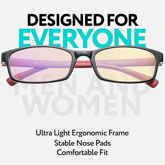 Prospek Blue Light Reading Glasses for Men and Women, Anti-Glare For Computer Use with Clear Lens 1.0 Diopters