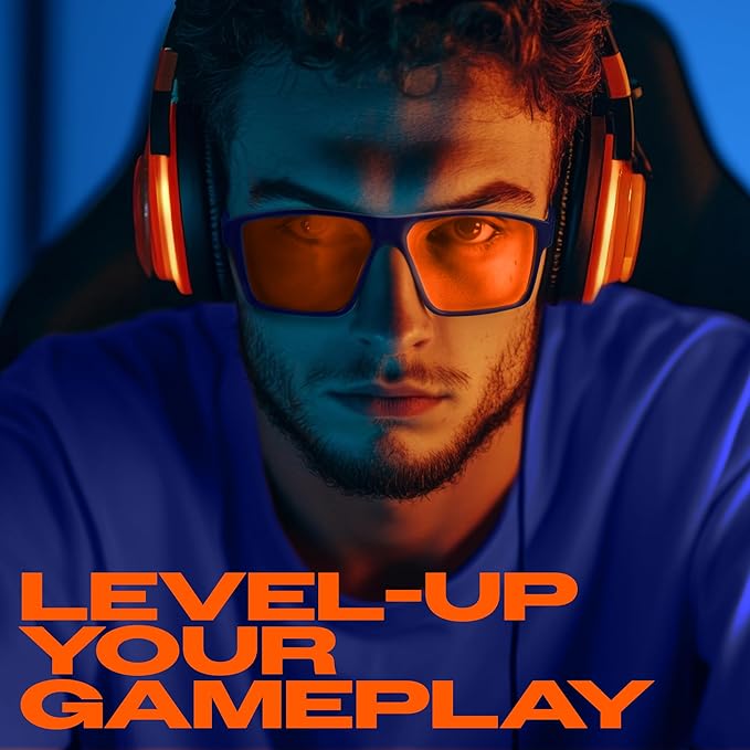 Titan Gaming Glasses, Anti Blue Light Glasses Men, UV400 Protection Blue Light Blocking Glasses for Computer Eye Strain
