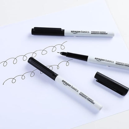 Amazon Basics Ultra Fine Point Permanent Markers, Black, 24-Pack