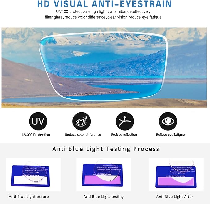 Henotin 5-Pack Reading Glasses Blue Light Blocking Anti Eyestrain Computer Reading Glasses for Women and Men Readers (Mix Color-C1, 4.00, Diopters)