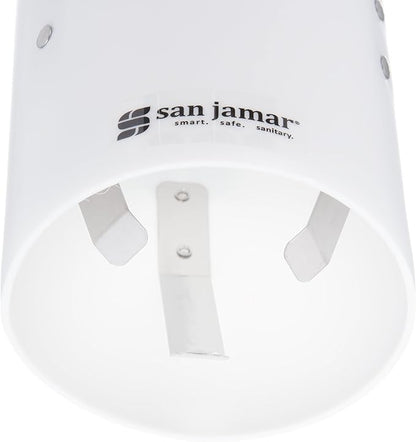 San Jamar Medium Pull-Type Cup Dispenser 4-10 Oz. Cups with Flip Cap for Restaurants, Dining Halls, and Fast Food Plastic, 16 Inches, White