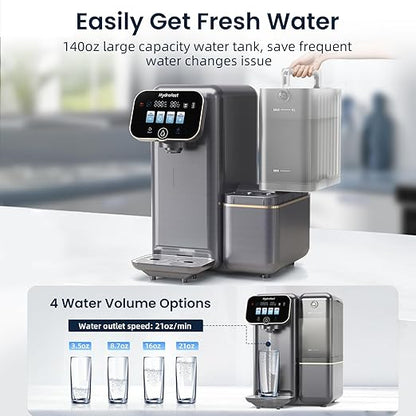 Cold Water Reverse Osmosis Water Filter Countertop, Remineralization & pH Balance UV 6 Stage RO Filtration System, Portable Water Purifier, 3:1 Pure to Drain, No Installation, C100