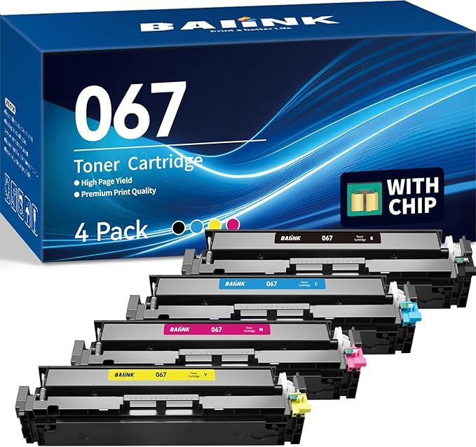 067 Toner Cartridge MF656Cdw Replacement for Canon 067 Toner Cartridge Set 067H Compatible for Canon imageCLASS LBP632Cdw MF653Cdw LBP633Cdw MF654Cdw Printer (4 Pack)