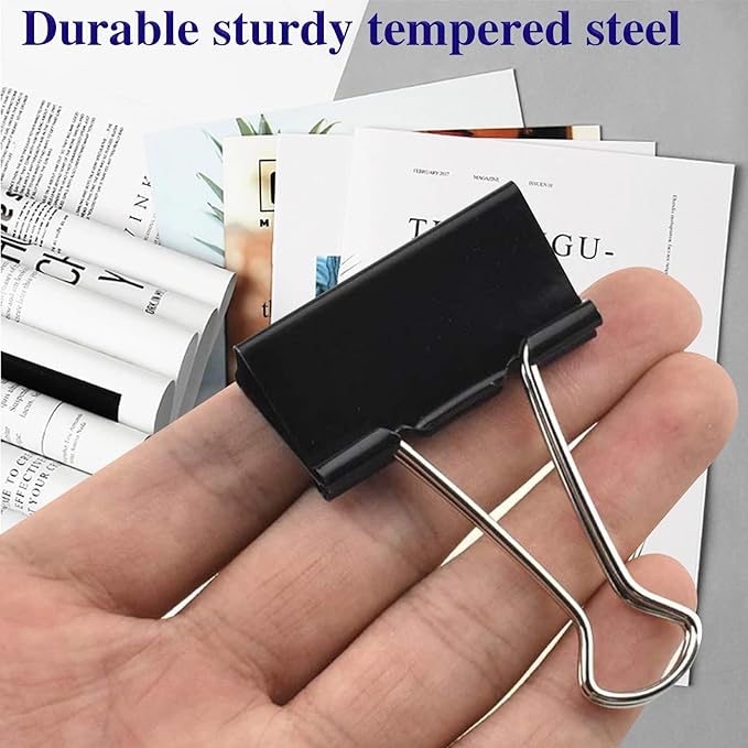 Extra Large Binder Clips 2 Inch (72 Pack), Big Paper Clamps with Box Giant Binder Clips for Office and Home Supplies