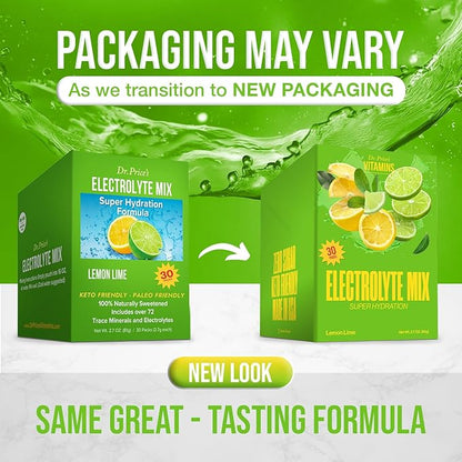 Dr. Price’s Electrolytes Powder Packets | Lemon Lime 30 Servings | Sugar Free Hydration Packets with 72+ Trace Minerals | Keto, Vegan, Electrolyte Drink Mix | Doctor-Formulated, Made in USA
