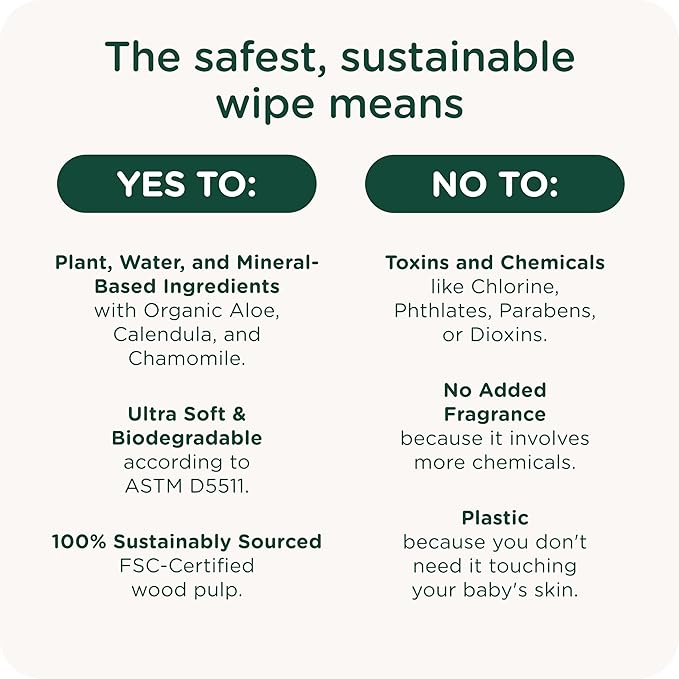 HealthyBaby Our Wet Wipes | EWG Verified Safe | 100% Water & Plant Based | Unscented & Safe for Sensitive Skin | Fragrance Free and Totally Chlorine Free (4 packs, 256 wipes)