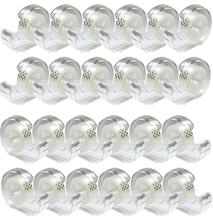 Clear Tape, Transparent Tape for Office, 3/4 in, Dispensered, 24 Packs