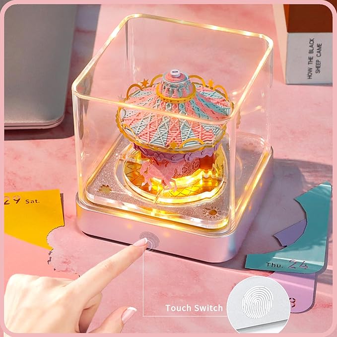 3D Time Piece Calendar 2026 DIY Calendars Tear Away Carving Art 3D Memo Pad Calendar With LED Lights sculpture artsy pads calendar notepad for Desktop Decor-Carousel