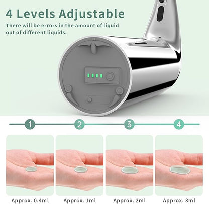 Automatic Soap Dispenser Touchless,400ML Hand & Dish Countertop Electric Liquid Rechargeable Dispenser with Sensor,Modern 4 Gear Adjustable Waterproof Kitchen Auto Soap Pump（Silver）