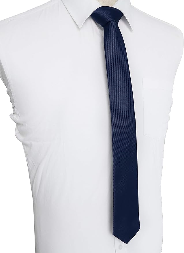 JEMYGINS 2.4" Solid Color Skinny Tie Slim Necktie for Men