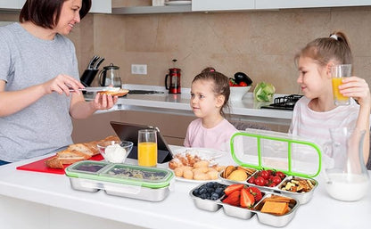 UPTRUST Reusable Stainless Steel Snack Containers with Lids – 2-Compartment and 3-Compartment Leak-Proof Designs for Take-Out Condiments and On-the-Go Snacks