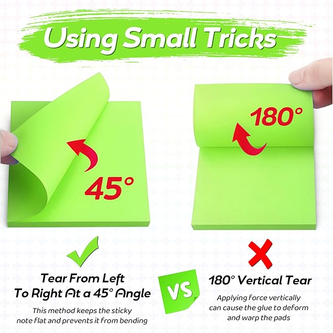 Sticky Notes 16 Pads, 3x3 Inch Self-Stick Notes with 8 Bright Colors, 60 Sheets/Pad, Strong Adhesive Memo Pads for Office, School, Home, Planner & Journal Supplies (960 Sheets Total)