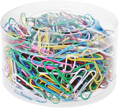 500 PCS Colored Paper Clips, Medium 33 mm/1.3Inch Assorted Paperclips Vinyl Coated Clips for Office School Personal (1.3Inch)