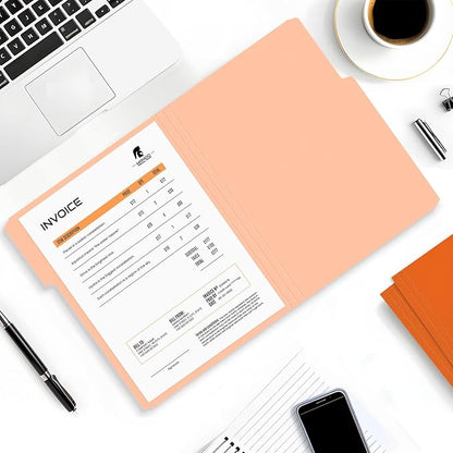 SUNEE File Folders, 150 Pack Manilla Folders 8.5 x 11, Colored File Folders Home Office School Supplies for Documents Files Paper, Orange