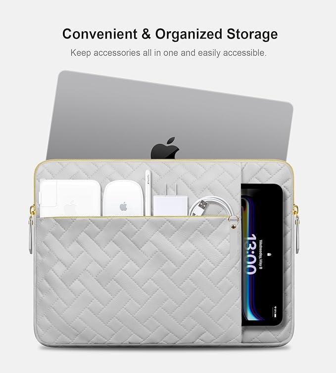 Lacdo Laptop Sleeve Case for 16 inch New MacBook Pro M4/M3/M2/M1 Pro/Max A3403 A3186 A2991 A2780 A2485 2024-2019 | 15 inch Microsoft Surface Laptop 7th Copilot+PC / 6 5 4 Computer Bag Case, Space Gray
