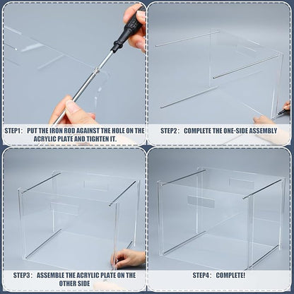 24 Hanging File Folder with Acrylic Organizer for Letter/a4 Size Desktop Clear File Storage Box with Handles for Home Work Office Use(Neutral,Classic)