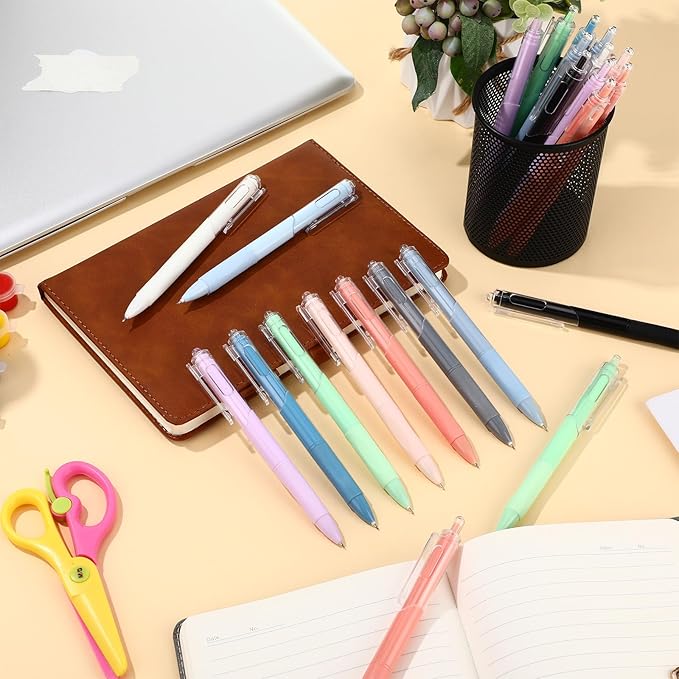 200 Pcs Gel Pens Bulk 0.5mm Black Gel Pen Retractable Fine Point Pens Quick Drying Smooth Writing with Comfortable Grip for School Office Journaling Note Taking and Homework(Colorful)