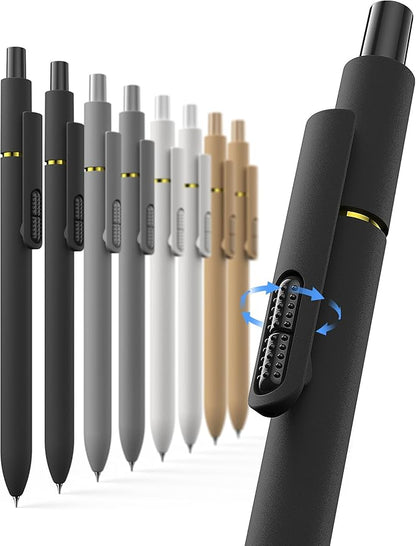 Fidget Gel Pens 8 Pack - 0.7mm Fine Point Black Ink, Smooth Writing Pens, Quick-Dry Black Ink for Journaling, School & Office Supplies, Long Lasting Aesthetic Pens, Gift for Men (Classic Color)