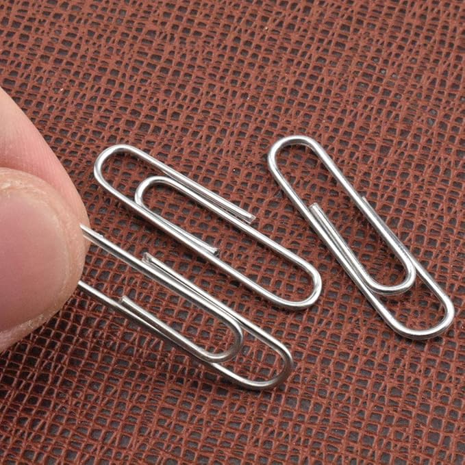 HAHIYO Paper Clips 1.3" (33mm) Length Silver Paperclips Vinyl Coated Prevent Scratching Tearing The Pages Sturdy for Bookmark Organize Home Office School 120 Pack