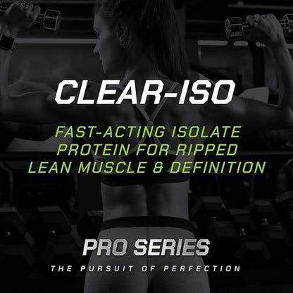 MusclePharm Pro Series Clear-ISO, Clear Protein Powder, 20g Fast-Acting Whey Isolate per Serving Plus BCAAs & L Glutamine | Pro-Grade Muscle Recovery & Growth | Sour Peach Rings, 1.14 lb, 20 Servings