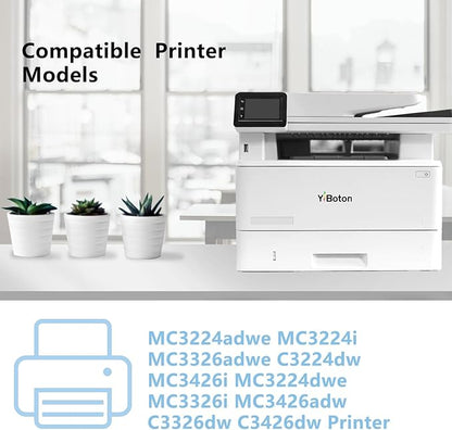 High Yield C3224 MC3426 C3210K0 C3210C0 C3210M0 C3210Y0 Toner Cartridge Compatible for Lexmark C3224 MC3426 MC3326 C3326 C3426 MC3224 C3326dw C3224dw MC3224adwe MC3326i Printer (4-Pack)