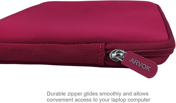 Arvok 17-17.3 Inch Laptop Sleeve Multi-Color & Size Choices Case/Water-Resistant Neoprene Notebook Computer Pocket Tablet Briefcase Carrying Bag/Pouch Skin Cover for HP/Dell/Lenovo/Asus/Acer Wine Red
