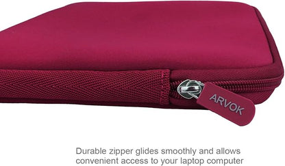Arvok 13 13.3 14 Inch Laptop Sleeve Case for MacBook Pro/MacBook Air 13-14 inch, Water-Resistant Notebook Chromebook Computer Pouch, Carrying Bag Cover for HP/Dell/Lenovo/Asus/Acer, Wine Red