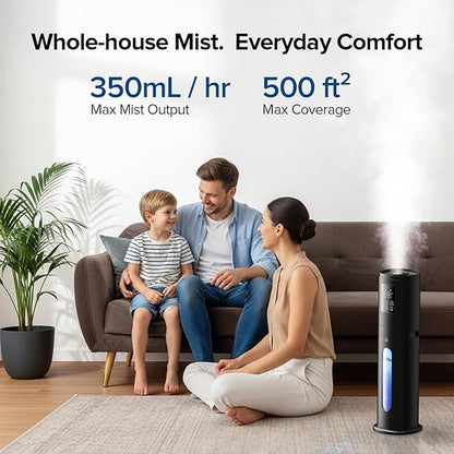 Humidifiers for Bedroom Large Room, 7L/1.85Gal Quiet Humidifiers with 350ML/H Large Mist Speed,Smart App & Remote Control, Cool Mist Humidifier for Baby & Home