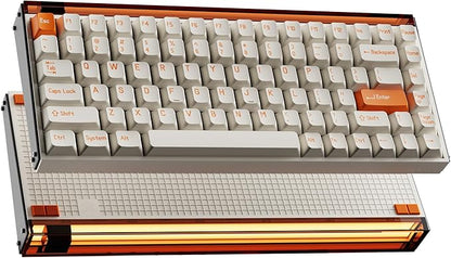 MelGeek MADE84 Pro Wired Keyboard, Hall Effect Magnetic Switch Gaming Keyboard, 75% Compact Rapid Trigger, Hot-Swappable, RGB Snap Tap & Adjustable Actuation, Online HIVE Custom (Orange)