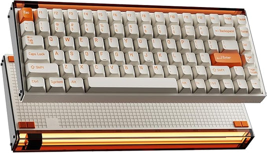 MelGeek MADE84 Pro Wired Keyboard, Hall Effect Magnetic Switch Gaming Keyboard, 75% Compact Rapid Trigger, Hot-Swappable, RGB Snap Tap & Adjustable Actuation, Online HIVE Custom (Orange)