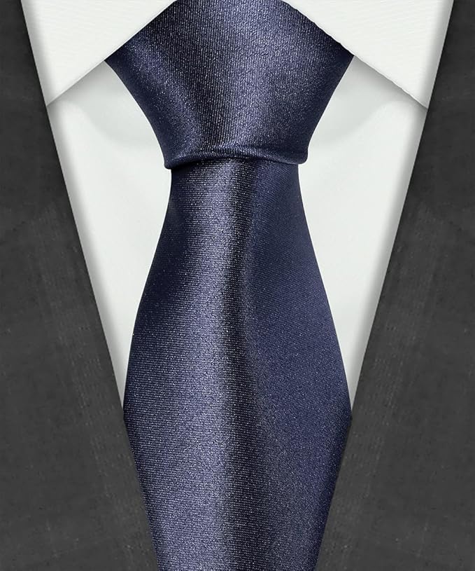 TIE G 5pcs Tie Set in WHITE OR BLACK GIFT BOX: Solid Color Necktie, Satin Bow Tie, Pocket Square, Lapel, Cuff Links