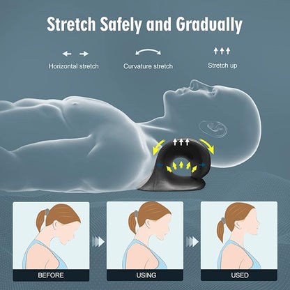 ComfortLife Neck Stretcher for Pain Relief, Neck and Shoulder Relaxer Cervical Traction Device Pillow for Muscle Relax and TMJ Pain Relief(Black)