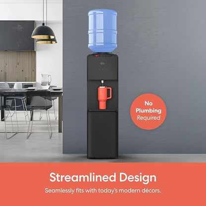 Brio CLTL130 130 Series Top-Load Water Cooler Dispenser for 3- and 5-Gallon Bottles, Hot & Cold, Spill-Free Loading, Child Safety Lock, Energy Star 3.0, Black