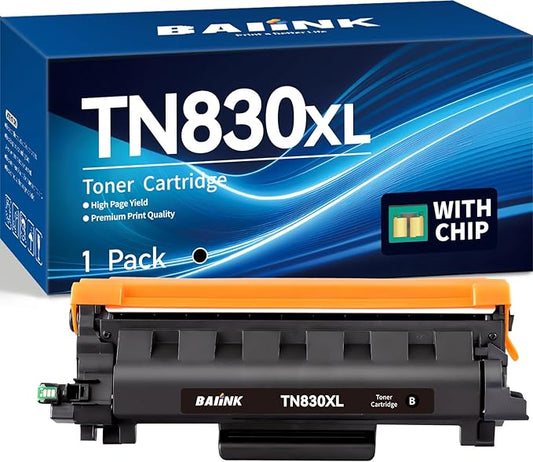 TN830XL Toner Cartridge Replacement for Brother 830XL Toner TN830 Compatible with DCP-L2640DW HL-L2460DW HL-L2405W HL-L2400D MFC-L2820DW HL-L2480DW (with Chip, 1 Black)