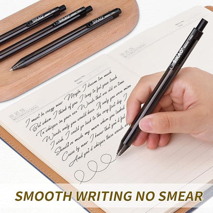 Black Pens Bulk, 60 Pack Retractable Ballpoint Pens, Black Ink 1.0mm Medium Point, Smooth Writing No-Smear Click Pens for Teachers, Students, Restaurant Servers, School & Office Supplies