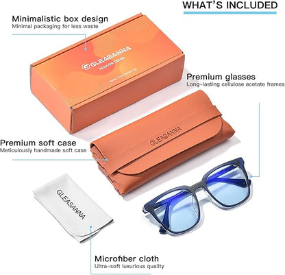 99.9% Blue Light Blocking Glasses For Men Women Anti-Fatigue Computer Gaming Sleep Glasses Reduce Eye Strain