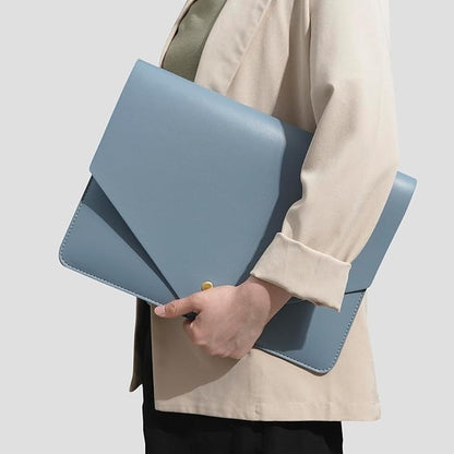 PU Leather Laptop Sleeve 13 Inch Compatible with 2024 13inch MacBook Air M3,13 MacBook Pro M2, Surface Pro 3 4 5 6 7, Dell XPS 13 with Small Pouch, Mouse Pad and Cord Organizer Color Blue