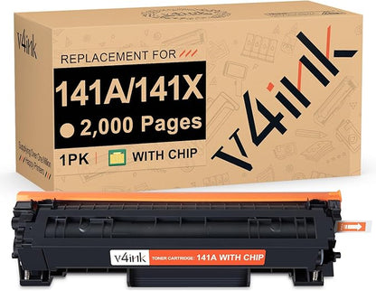v4ink 141A W1410A Toner Cartridge Replacement for HP 141A W1410A 141X Black Laserjet Toner Cartridge use for HP Laserjet M110w MFP M139w M140w Priner, High Yield 2,000 Pages-1 Pack