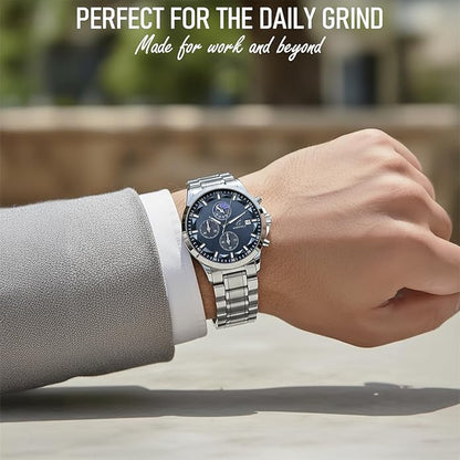 Distinctive Mens Analog Chronograph Watches with Auto Date & Multi Subdials, Fashion Casual Sport Quartz Wrist Watches with Luminous, 3ATM Waterproof, Valentines Day Gifts for Him, Boyfriend, Husband, Dad