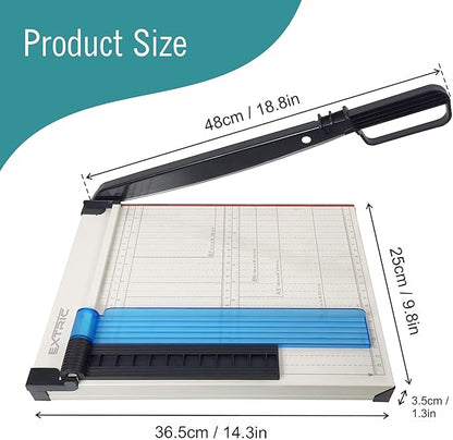 EXTRIC Paper Cutter Heavy Duty, 12" Paper Trimmer with Safety Guard, Guillotine Papers Cutter for Classroom and Office, Heavy Duty Metal Base, Magnetic Guide, Laser Printed Scale