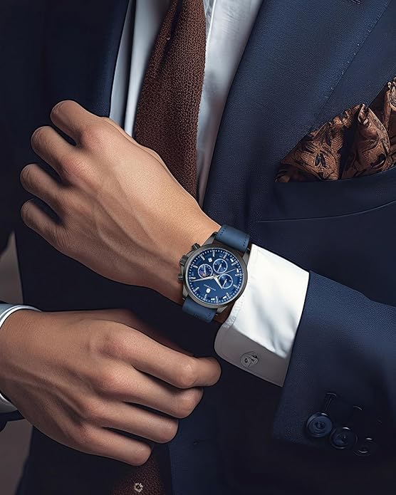 BY BENYAR Mens Watches Analog Quartz Chronograph Waterproof Wrist Watches for Men Fashion Business Work Casual Sport Designer Dress Watch with Calendar Elegant Gifts for Men