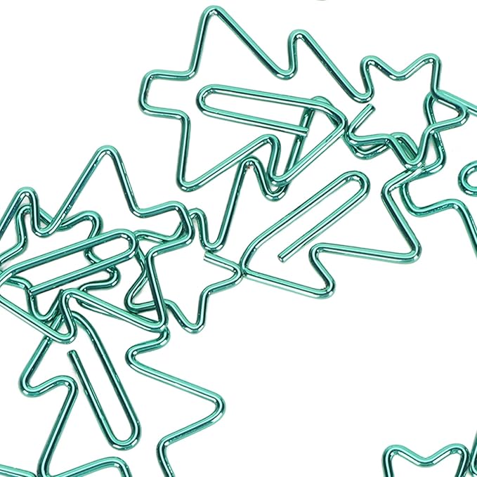 Tree Shape Paper Clips, 100pcs Cute Paperclips, Decorative Non Slip Bookmark Paperclips for School Home, Electroplating Process for Lasting Use, Includes Storage Box