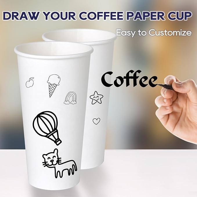 LITOPAK 1000 pack Paper Cup Disposable 20 oz, Bulk White Paper Cups, Hot Paper Coffee Cups for Offices, Schools, Shops, Restaurants