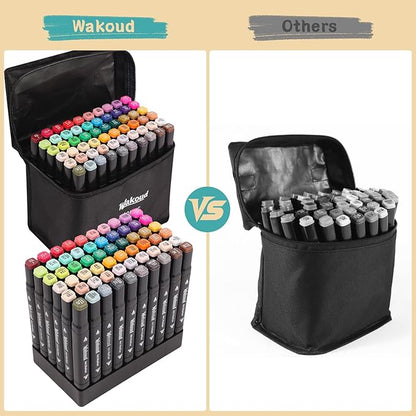 Alcohol Markers, 60 Colors Dual Tip Permanent Art Markers, Drawing Marker, Coloring Marker for Book Painting Card Making for Adults Kids.