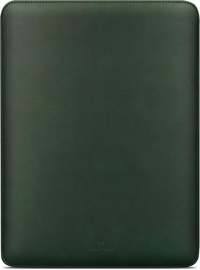 Comfyable Laptop Sleeve 13 Inch Precisely Compatible with MacBook Air M4 2025-2018 & MacBook Pro M2 2022 M1 2020-2016, Faux Leather Cover Case, Green