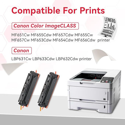 LEMERO 067 Black Toner Compatible for Canon 067 Black Toner Cartridges 067H Toner Work for Canon MF656Cdw Toner Cartridges MF654Cdw MF653Cdw LBP632Cdw Printer (2-067 Black Toner)
